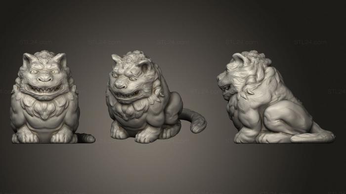 Статуэтки львы тигры сфинксы (Лев, STKL_0364) 3D модель для ЧПУ станка